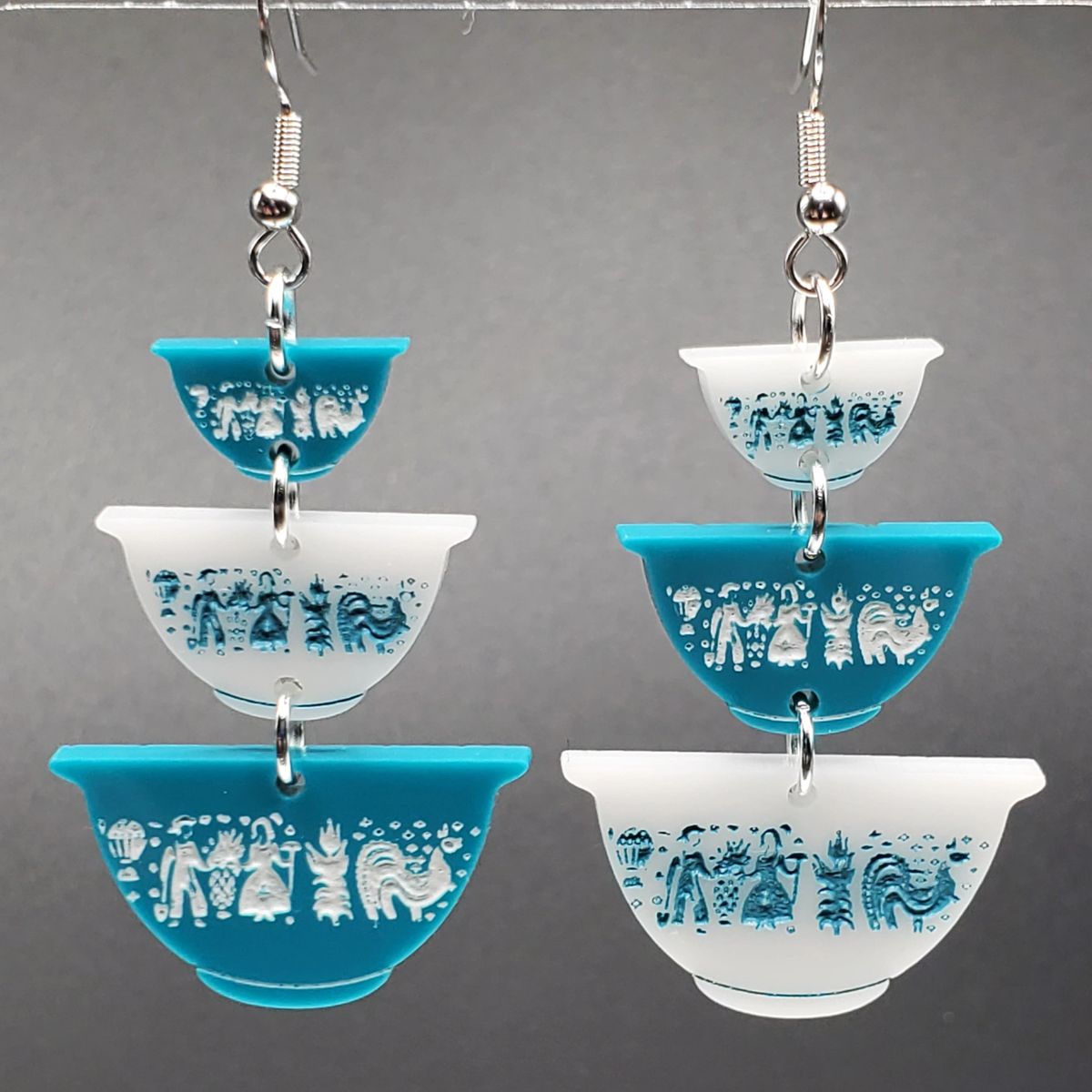 Butterprint Pyrex Handmade Earrings